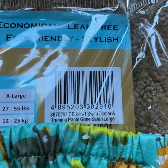 Charlie banana 2-in-1 swim diaper & training pants gone safari large - Picture 4 of 4